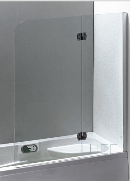 Double panel hinged bath screen